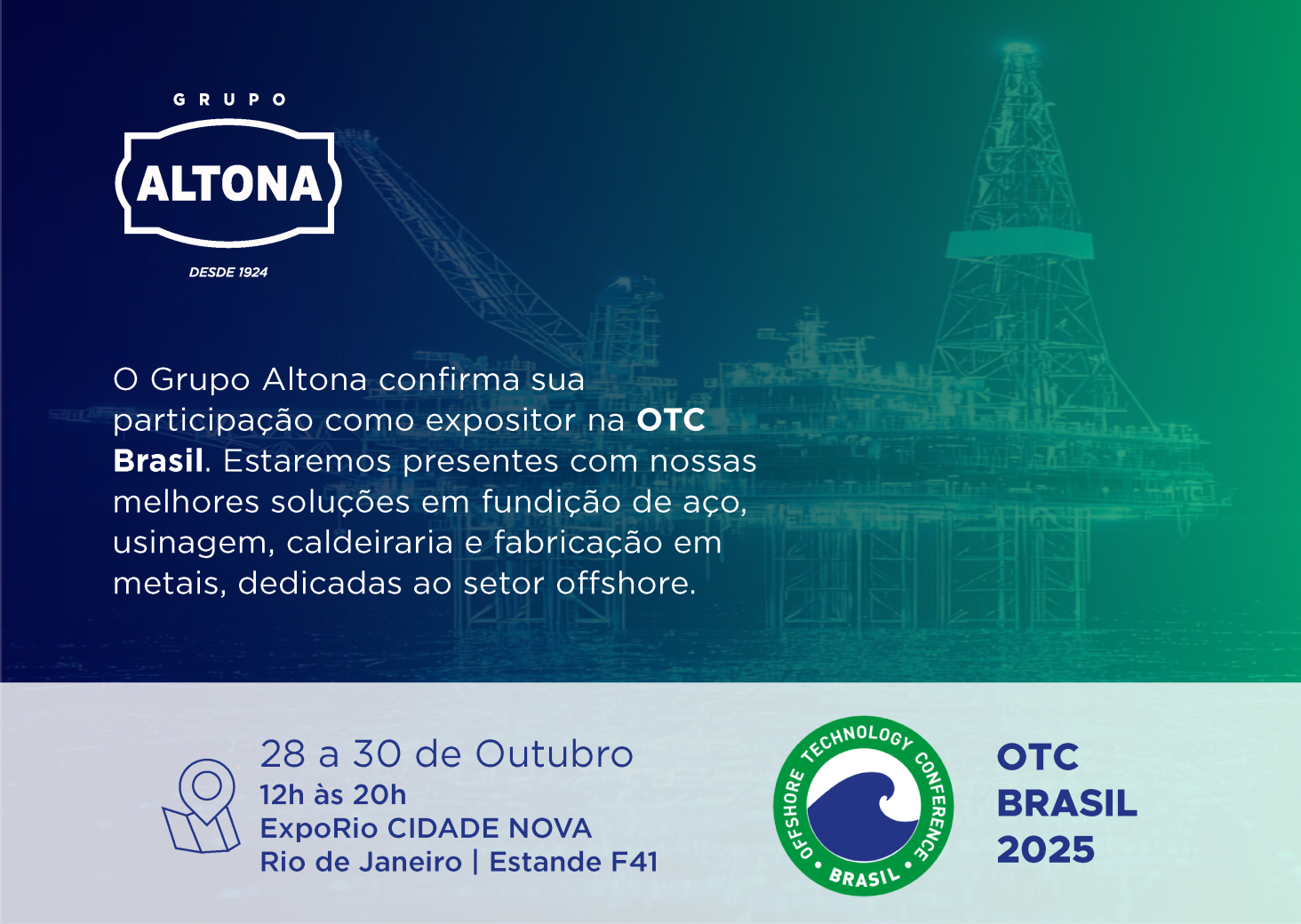 Grupo Altona confirma participação na OTC Brasil 2025 com foco em soluções offshore