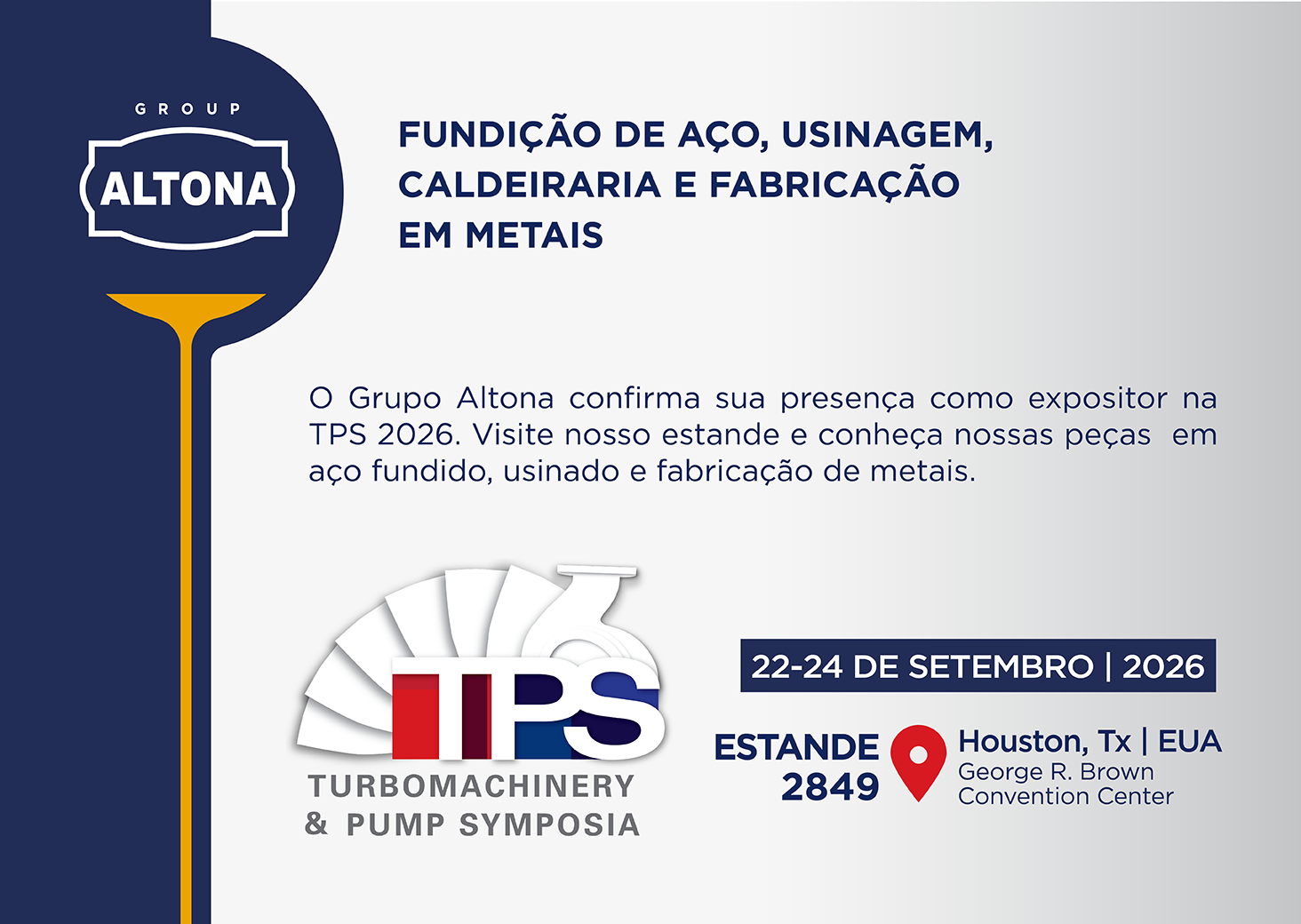 A Altona marcou presença na Turbomachinery & Pump Symposia 2026 (TPS), no Texas (EUA).