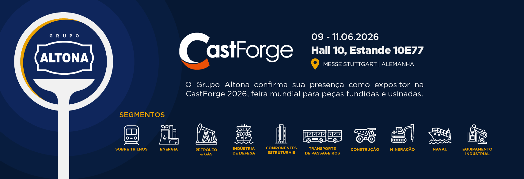 O Grupo Altona participará como expositor na CastForge 2026