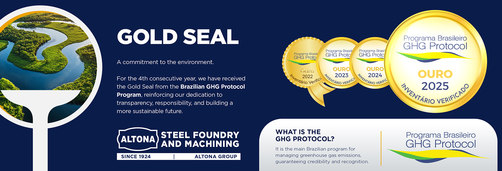 For the fourth consecutive year, Electro Aço Altona has earned the Gold Seal from the Brazilian GHG Protocol Program.